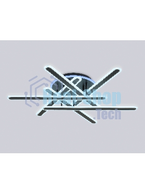 Потолочный светодиодный светильник FA8908 BK/CH черный/хром 125W 3000-6400K+RGB 800*770*160 (ПДУ ИК)