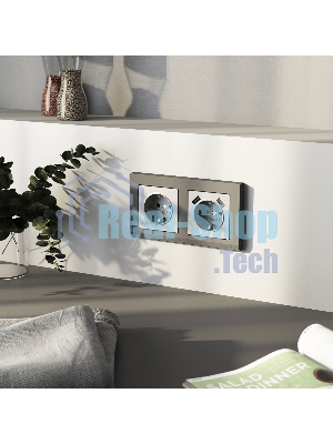 Накладка для розетки USB (серебряный матовый)