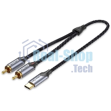 Переходник-разветвитель Vention гибкий USB-C M/2RCA M - 1.5м