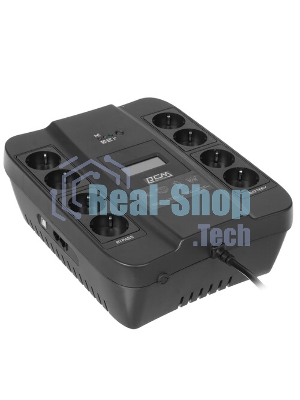 Источник бесперебойного питания Powercom Back-UPS SPIDER, Line-Interactive, LCD, AVR, 900VA/540W, Schuko, USB, black (1456263)