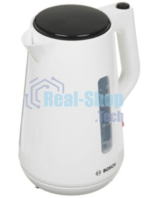 Электрочайник Bosch TWK1M121 белый, 1.7 л, 2400 Вт, скрытый нагревательный элемент