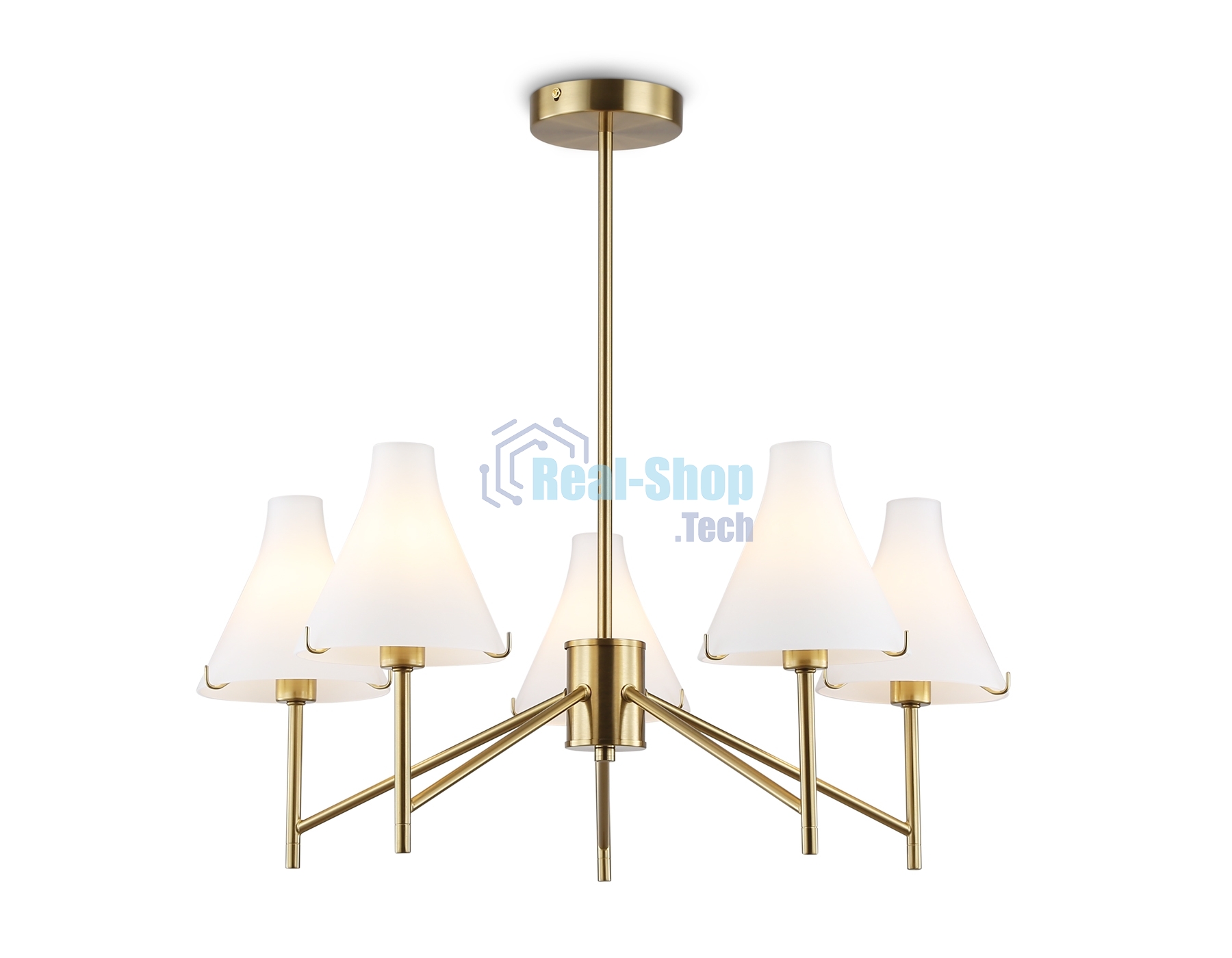 Люстра Ambrella light LH57133/5 BS/FR латунь/белый матовый E14/5 max 40W D650*590