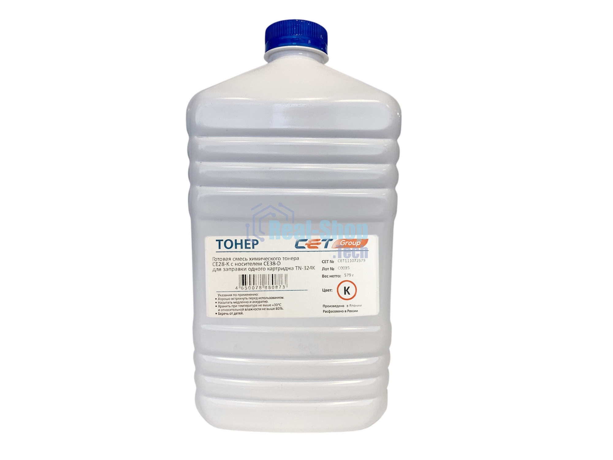 Тонер Cet CE28-K/CE28-D CET111072579 черный бутылка 579гр. (в компл.:девелопер) для принтера KONICA MINOLTA Bizhub C258/308/368