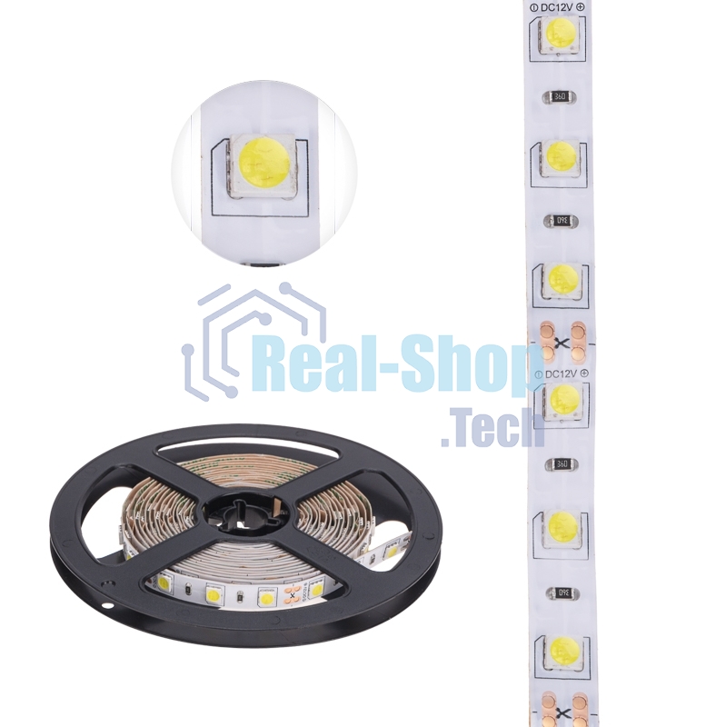 Лента светодиодная 3 м 12 В 5050 6500 К IP23 60 LED/м для БП с клеммами LAMPER