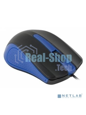 Мышь проводная Oklick 225M черный/синий, 1200 dpi, USB, кнопки - 3