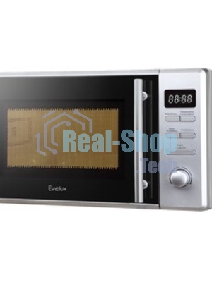Микроволновая печь Evelux MW 203 X серый, 20 л, 700 Вт, переключатели - кнопки, поворотный механизм