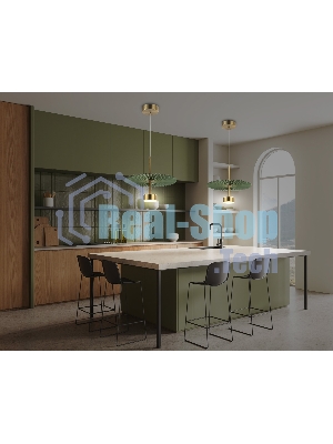Светильник Ambrella light LH72609 BK/GR латунь/зеленый 6W 3000K D300*260-1770