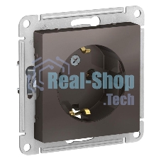 Механизм розетки 1-м СП AtlasDesign с заземл. 16А мокко SchE ATN000643