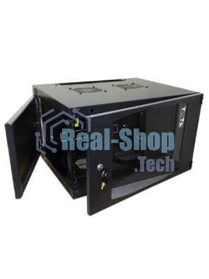 Шкаф настенный Lanmaster Next TWT-CBWNG-6U-6X6-BK 6U 550x600мм пер.дв.стекл съемные бок.пан. 60кг черный