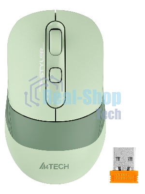 Мышь беспроводная A4Tech Fstyler FB10C зеленый, 2000 dpi, радиоканал, Bluetooth, USB, кнопки - 4
