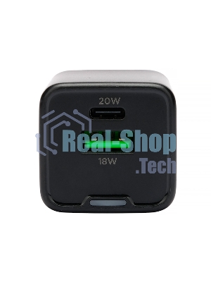 Зарядное устройство Cablexpert MP3A-PC-62, 20Вт GaN, 3А, QC4.0/PD, 1xUSB, 1xType-C, черный, пакет