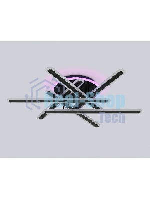 Потолочный светодиодный светильник FA8908 BK/CH черный/хром 125W 3000-6400K+RGB 800*770*160 (ПДУ ИК)