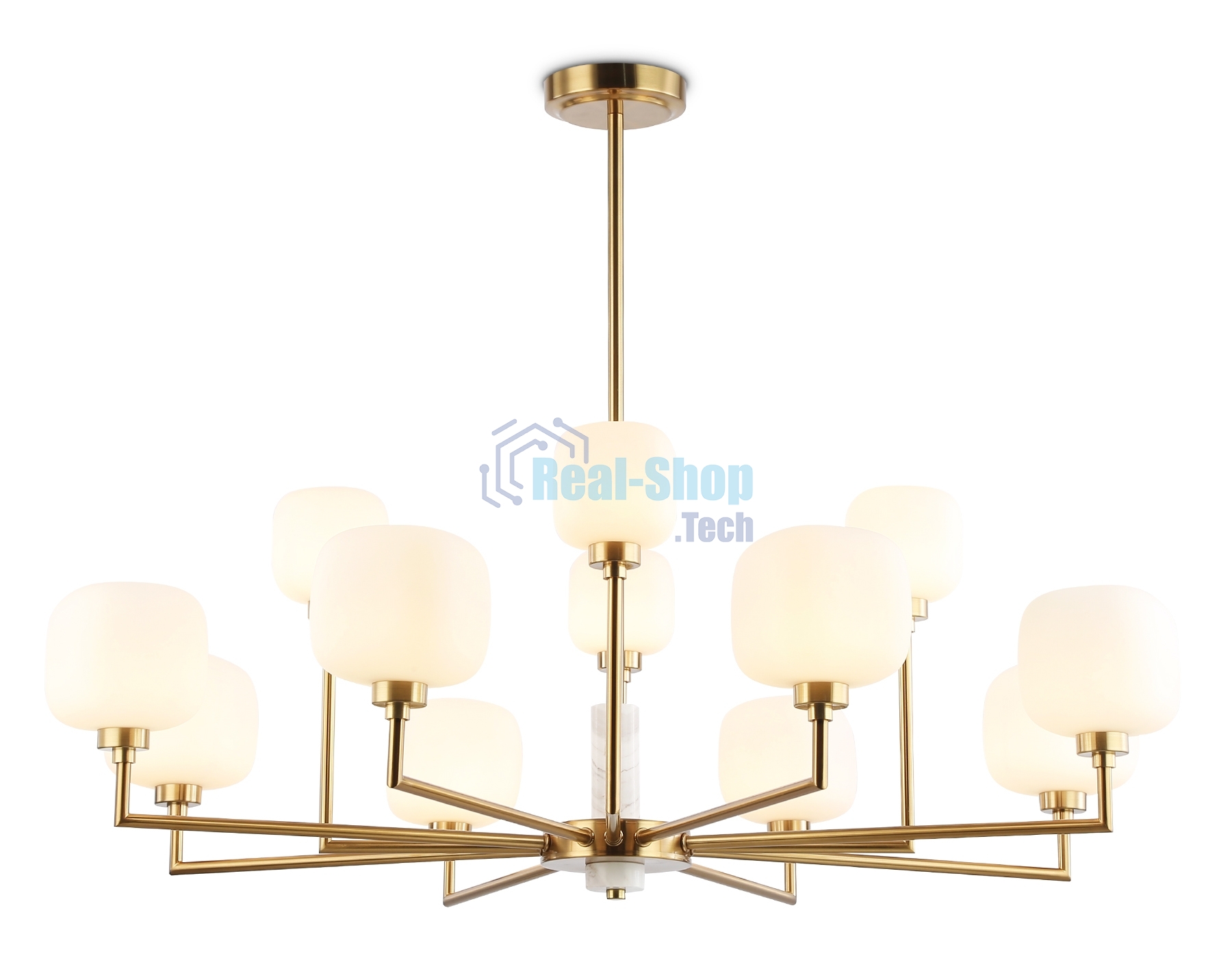 Люстра Ambrella light LH53019/12 BS/FR латунь/белый матовый G9*12 max 40W D910*680