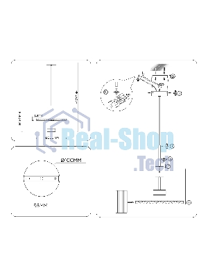 Светильник Ambrella light LH72609 BK/GR латунь/зеленый 6W 3000K D300*260-1770