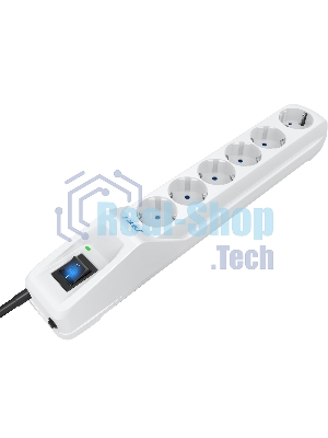 Сетевой фильтр Pilot L GP 6 розеток (5 евро + 1GP) 7 м/Surge protector Pilot L GP 6 outlets (5 EUR + 1GP) 7 m белый