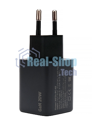 Зарядное устройство Cablexpert MP3A-PC-62, 20Вт GaN, 3А, QC4.0/PD, 1xUSB, 1xType-C, черный, пакет
