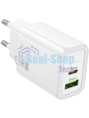 Сетевое зарядное устройство Hoco N63 Gentle 30W 3A (PD+QC) белый