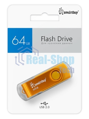 Флешка USB Smartbuy Twist Yellow (SB064Gb2TWY), 64Gb, USB 2.0, R/W 20/10, желтый