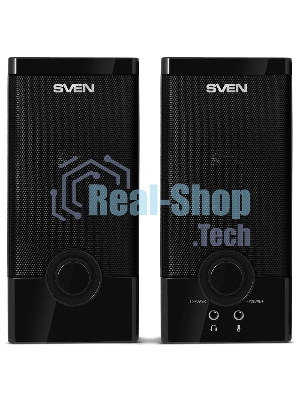 Колонки SVEN SPS-603 черный USB-порт ПК, ноутбука или адаптер 5V DC