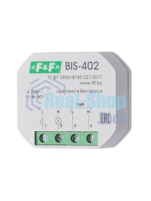 Реле импульсное BIS-402 (для установки в монтажную коробку 230В 8А 1Z IP40) F&F EA01.005.002
