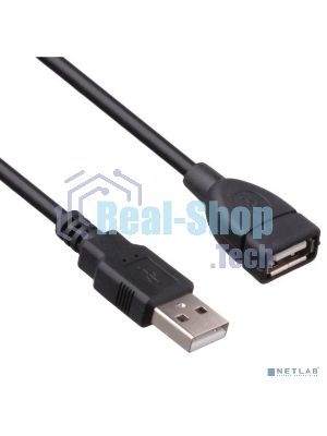 Удлинитель USB 2.0 ExeGate EX-CCF-USB2-AMAF-1.8F (Am/Af, позолоченные контакты, ферритовые кольца, 1,8м)