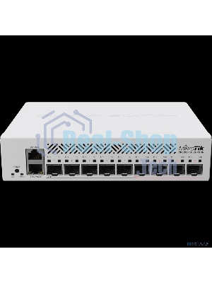 Коммутатор MikroTik Cloud Router Switch CRS310-1G-5S-4S+IN with 800 MHz CPU, 256 MB RAM, 4xSFP+, 5xSFP cages, 1xGbit LAN port, RouterOS L5, desktop case, rackmount ears, PSU