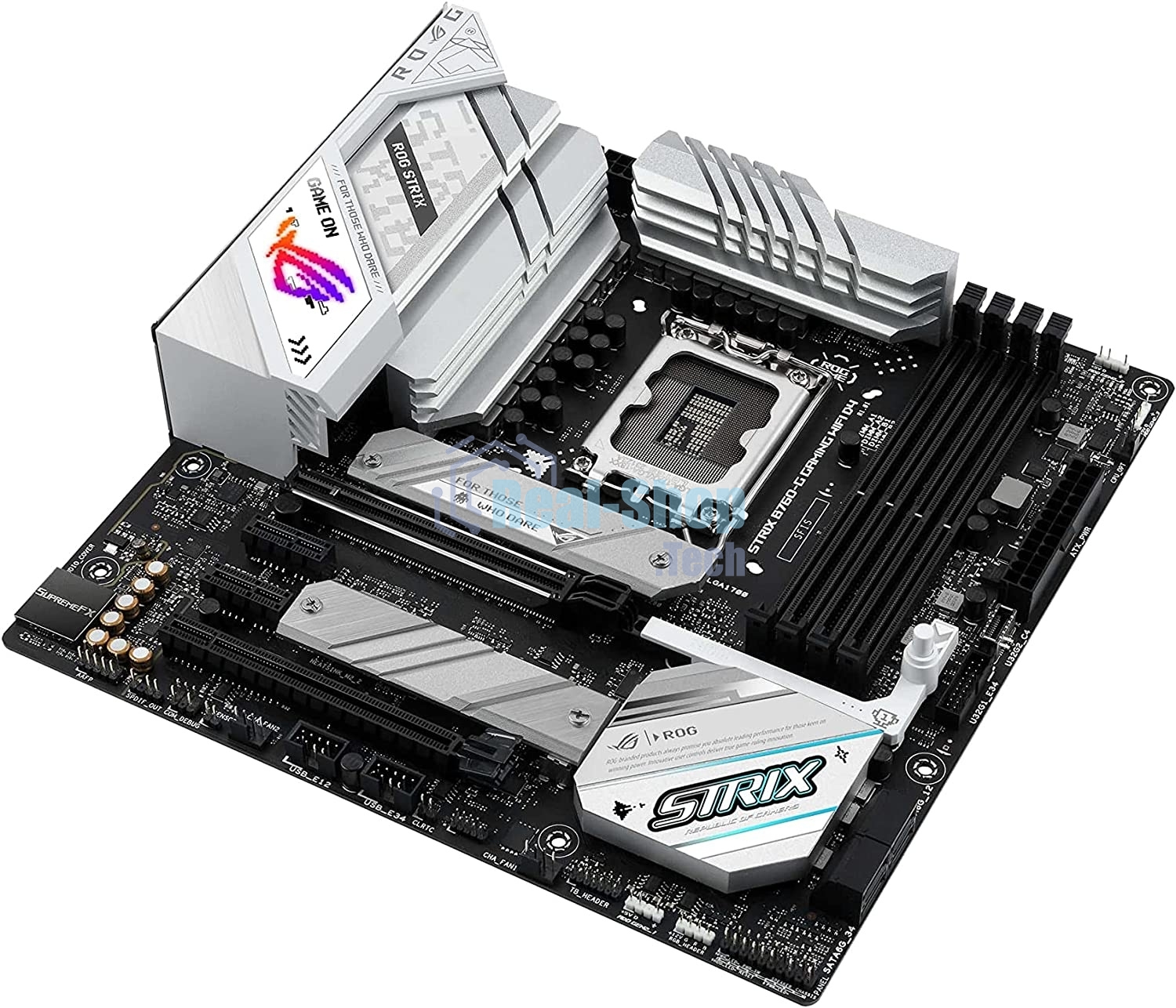 Материнская плата ASUS ROG STRIX B760-G GAMING WIFI D4, LGA 1700, Intel B760, 4xDDR4, 4xSATA, 2xM.2, 1xPCI-E 5.0 x16, 1xPCI-E 4.0 x4, 1xHDMI, 1xDP, 1x 2.5Gb LAN, 1xUSB-A 3.2 Gen 2, 2xUSB-A 3.2 Gen 1, 4xUSB-A 2.0, 1xUSB-C 3.2 Gen 1, 1xUSB-C 3.2 Gen 2x2, 7x3.5 мм, 7.1, Micro-ATX
