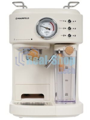 Кофеварка рожковая Maunfeld MF-737BG PRO бежевый, исп. кофе - молотый, 1.5 л, 1250 Вт, 15 бар