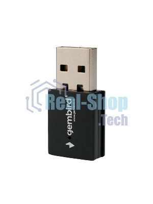 Сетевой адаптер WiFi Gembird WNP-UA-014 1.8 Гбит, 2.4/5 ГГц, 2 антенны, USB, 802.11b/a/g/n/ac/ax, RTL8832BU