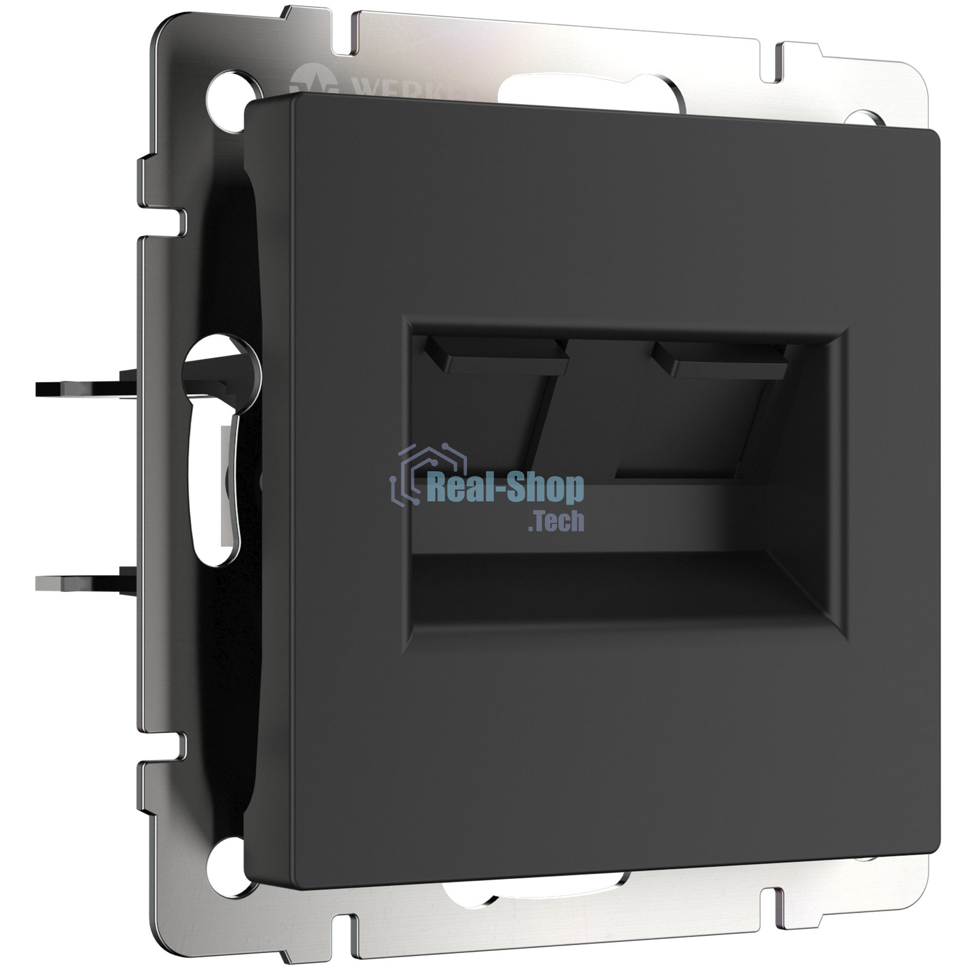 Розетка двойная Werkel Ethernet RJ-45 (черный матовый) W1182208