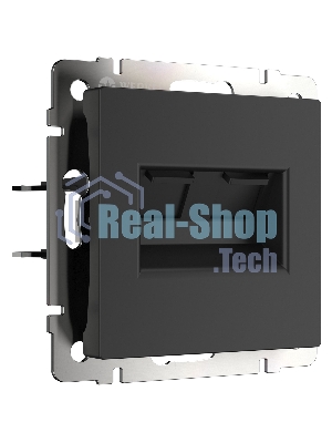 Розетка двойная Werkel Ethernet RJ-45 (черный матовый) W1182208