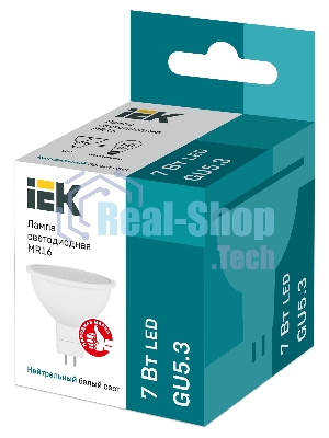 Лампа cветодиодная IEK LLE-MR16-7-230-40-GU5 ECO MR16 софит 7Вт 230В 4000К GU5.3