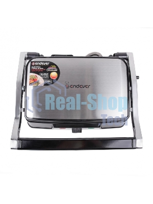 Гриль-пресс электрический Endever Grillmaster 220, серебристый/черный