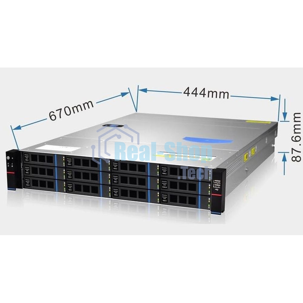 Серверный корпус Gooxi RMC2112-670-HS-NV-D 2U 12bay chassis SAS/SATA/NVME backplane rear 2*2.5