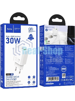 Сетевое зарядное устройство Hoco N63 Gentle 30W 3A (PD+QC) белый