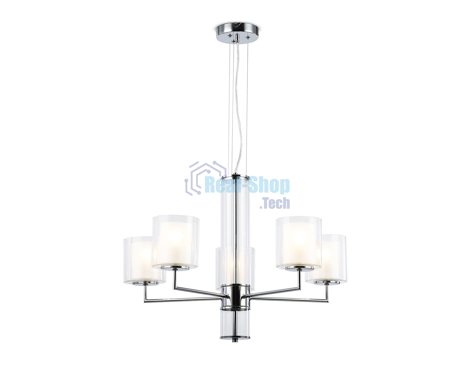 Люстра Ambrella light LH56001/5 СH/FR хром/белый матовый E14*5 max 40W D640*1260