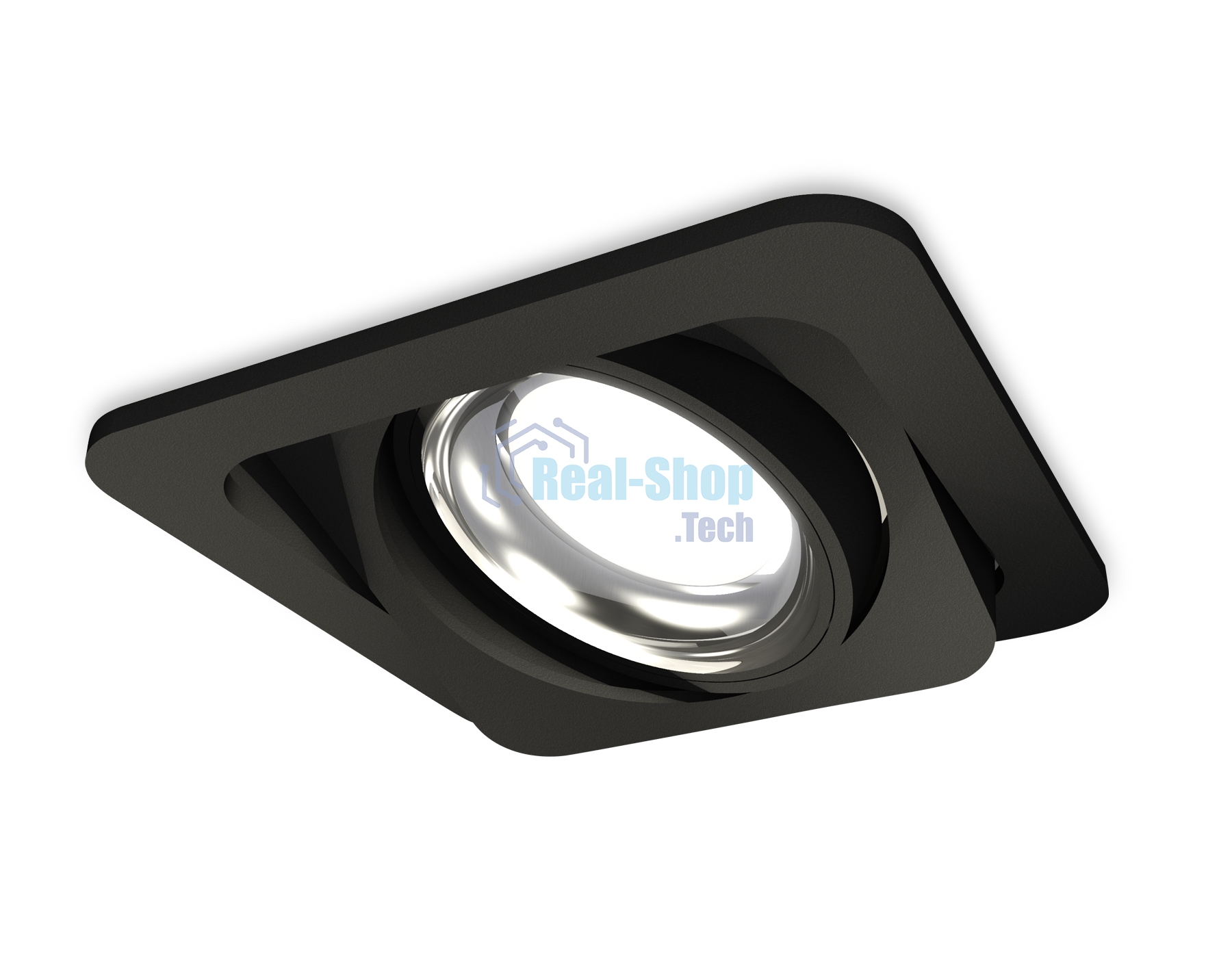Комплект встраиваемого поворотного светильника Ambrella light XC7659002 SBK/PSL черный песок/серебро полированное MR16 GU5.3 (C7659, N7023)