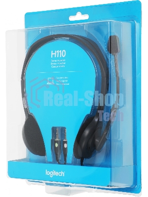 Гарнитура Logitech H110 серебристый, проводная, 3.5 мм