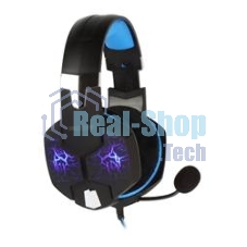 Гарнитура SmartBuy Rush Taipan чёрный-синий, проводная, USB, подсветка