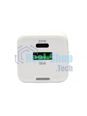 Зарядное устройство Cablexpert MP3A-PC-61, 20Вт GaN, 3А, QC4.0/PD, 1xUSB, 1xType-C, белый, пакет