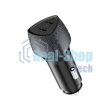 Автомобильное зарядное устройство с двумя портами Rexant (USB-C PD + USB-C PD) со световой индикацией, 40Вт, черное