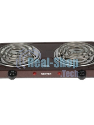 Плита настольная электрическая Centek CT-1509 Siberia коричневый, 2 кВт, ТЭН, конфорки - 2, эмаль, поворотные переключатели