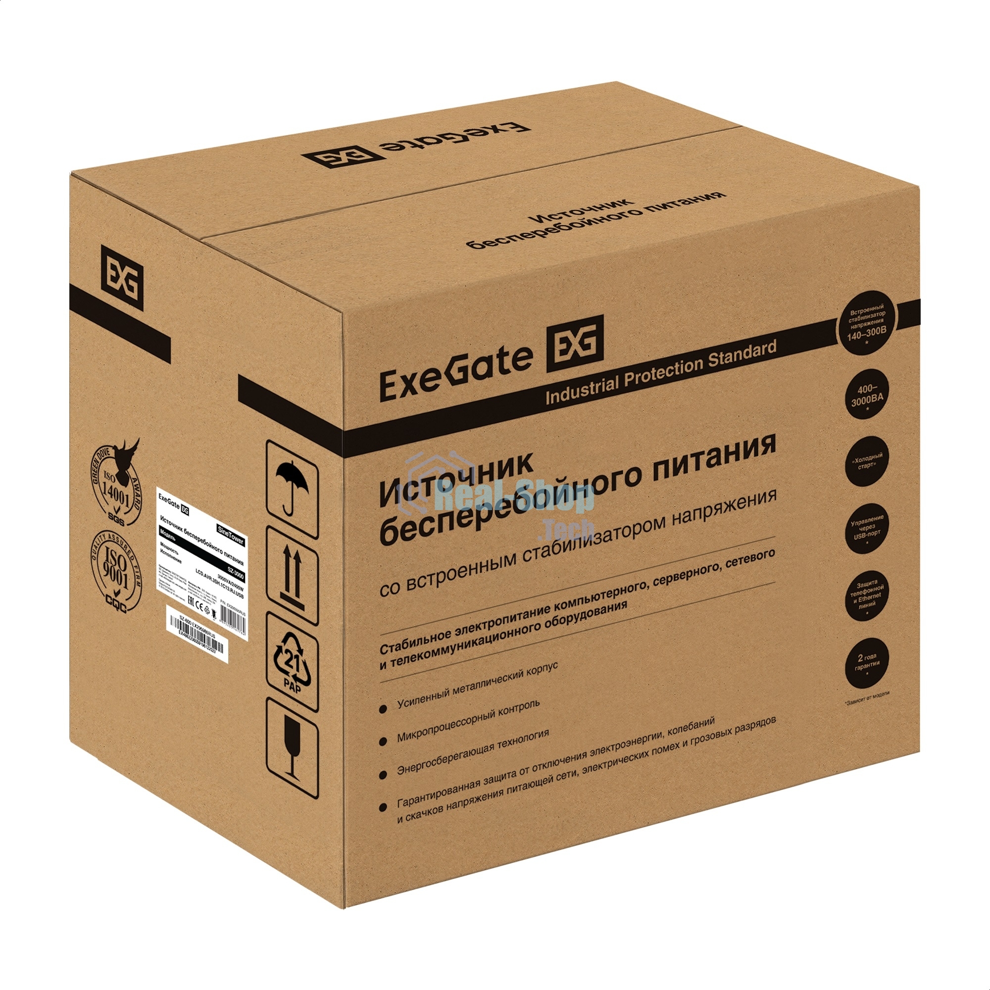 Комплект Источник бесперебойного питания EX295990RUS + батарея 150Aч EX282990RUS 4шт ExeGate SineTower SZ-3000.LCD.AVR.3SH.1C13.RJ.USB + батарея ExeGate DT 12150 (12В,150Ач) 4шт