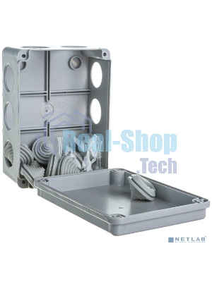 Коробка КМ41242 распаячная IEK UKO10-150-110-070-K41-55 для о/п 150х110х70 мм IP55 (RAL7035, 10 гермовводов)