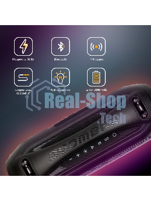 Колонка портативная Digma D-PS1530 черный/черный 50W 2.1 BT 10м 3000mAh