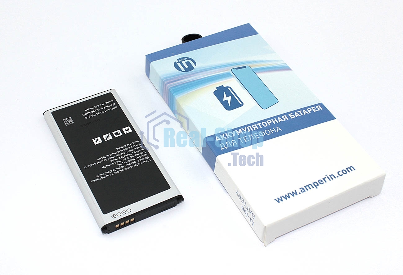 Аккумуляторная батарея Amperin для Samsung Galaxy S5 (EB-BG900BBE) 2800mAh