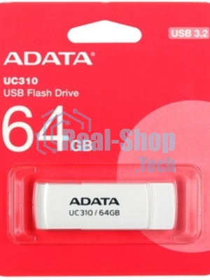 Флешка USB ADATA UC310 (UC310-64G-RWH), 64Gb, USB 3.2 Gen 1, R/W 100/30, белый