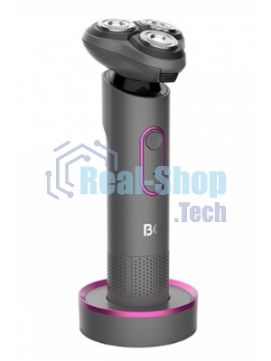 Электробритва BQ SV1008 Gray-Pink. Мощность 5 Вт/Время зарядки 90 минут/Время беспроводной работы 90 минут/Влагозащита IPX6/Электропитание 110-240 В, 50-60 Гц/Ротационная головка бритвы/Мощный мотор/Индикатор заряда батареи/Портативная база для подзарядки/3 насадки в комплекте
