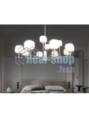 Люстра Ambrella light LH53019/12 BS/FR латунь/белый матовый G9*12 max 40W D910*680