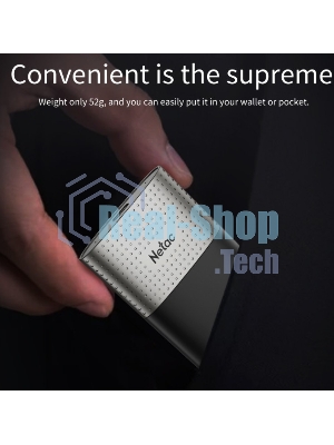 Внешний SSD Netac Z9, 128 Gb, USB 3.2 Gen 2 Type-C, R/W 550/480, черный